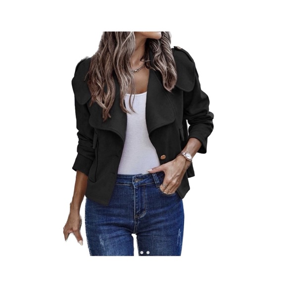 Danqi Jackets & Blazers - Danqi - Black Shawl-Lapel Blazer